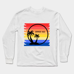 Summer Daze Tropical Scene Long Sleeve T-Shirt